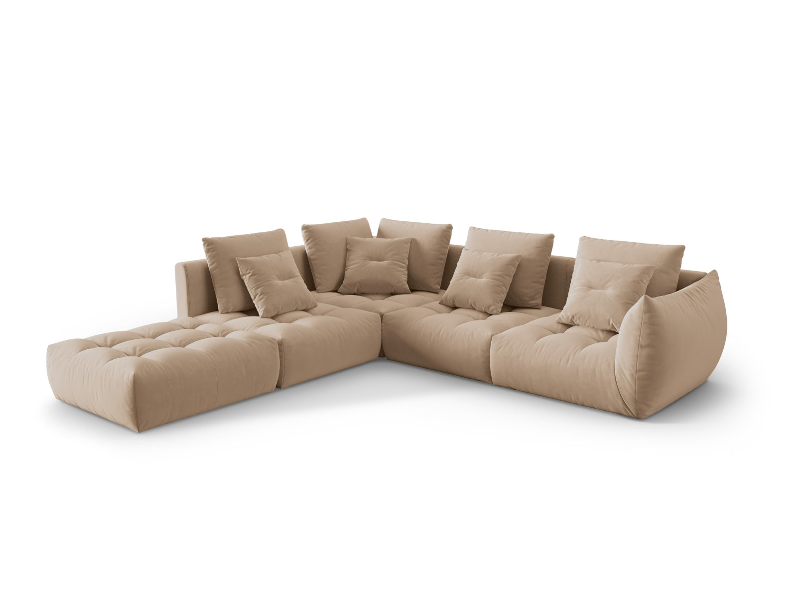 Entdecken Sie das elegante Bloom Velour Ecksofa von Micadoni – ein 4-Sitzer im angesagten Boho-Stil, ideal für Ihr modernes Zuhause. Wählen Sie aus zahlreichen Farben!