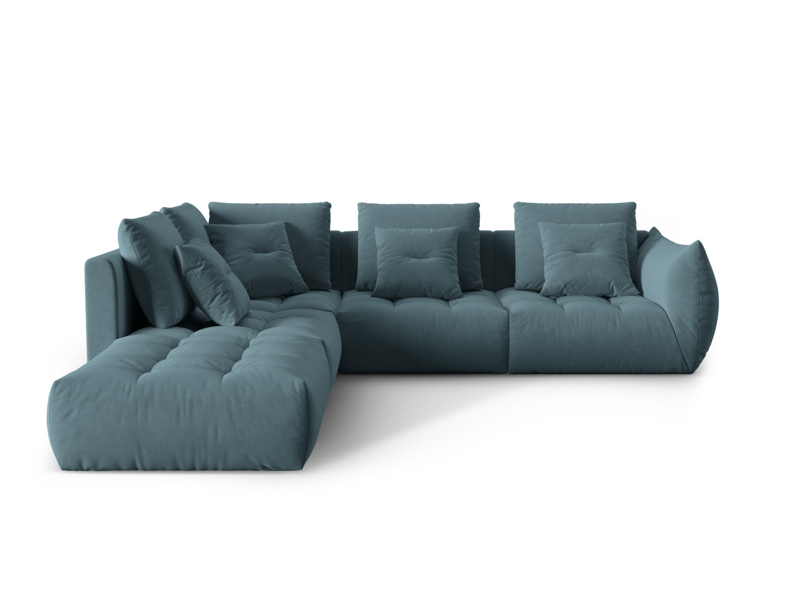 Bloom Velour Modular Ecksofa links 4 Sitzer in Pastel Blue präsentiert im Onlineshop von KAQTU Design AG. Ecksofa links ist von Micadoni