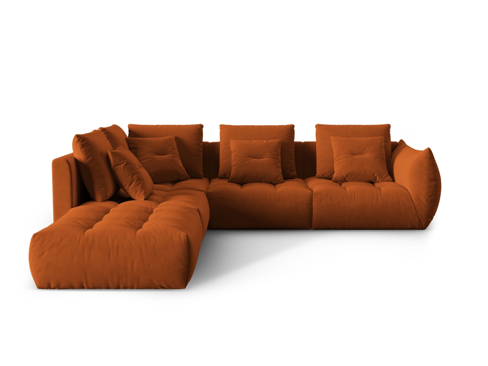 Bloom Velour Modular Ecksofa links 4 Sitzer in Terracotta präsentiert im Onlineshop von KAQTU Design AG. Ecksofa links ist von Micadoni