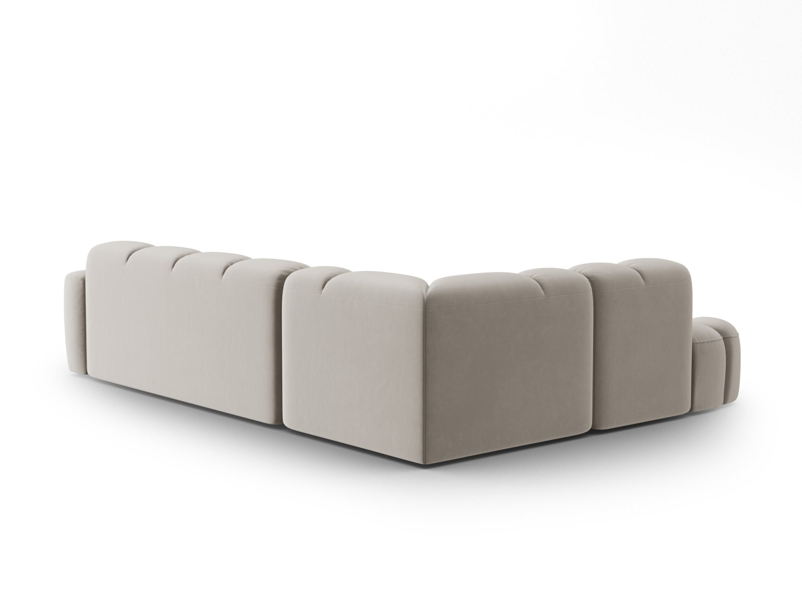 Lisa Velour links Ecksofa 5 Sitzer in Light Beige präsentiert im Onlineshop von KAQTU Design AG. Ecksofa links ist von Micadoni