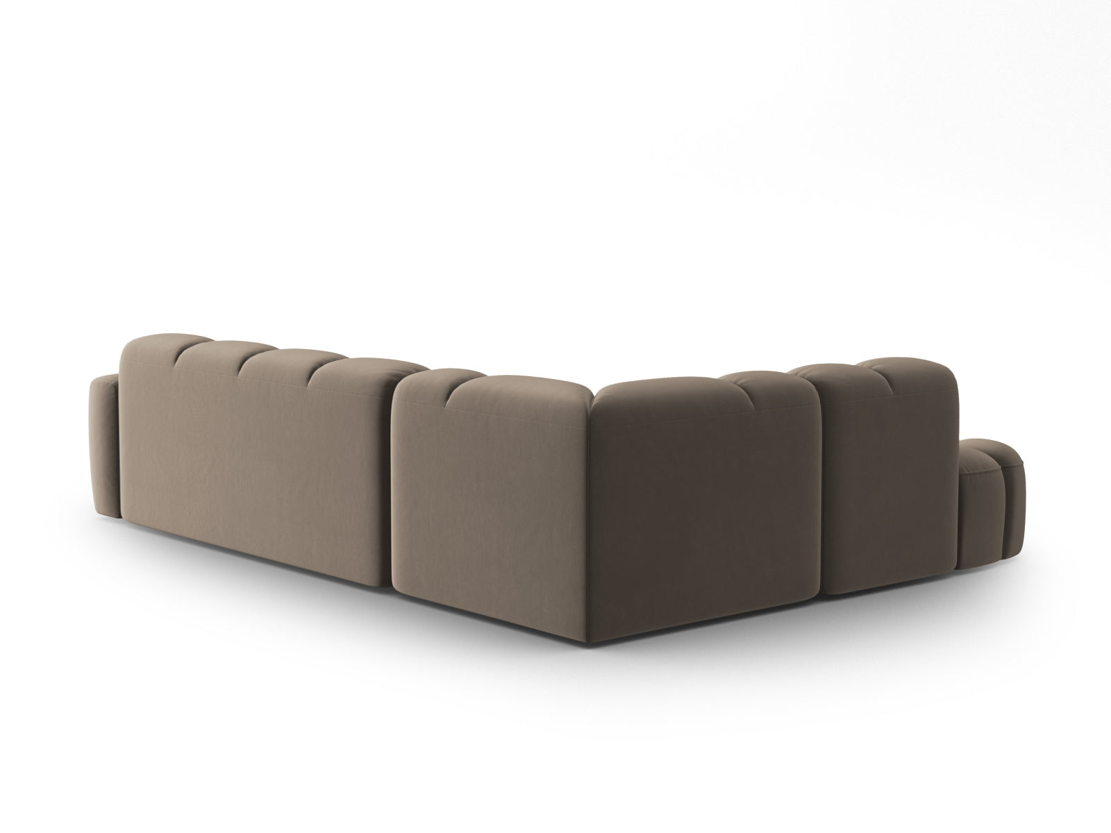 Lisa Velour links Ecksofa 5 Sitzer in Light Brown präsentiert im Onlineshop von KAQTU Design AG. Ecksofa links ist von Micadoni