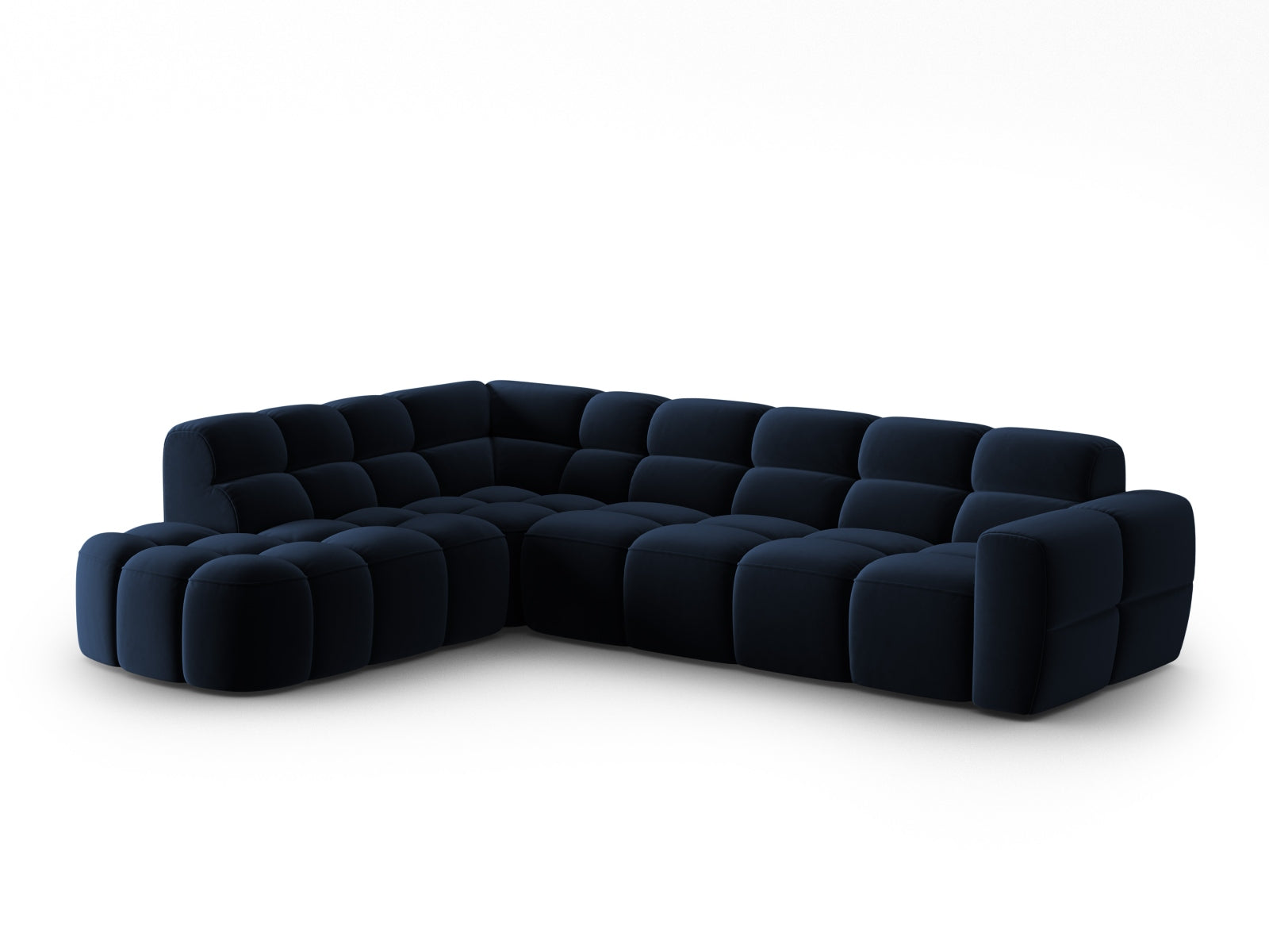 Lisa Velour links Ecksofa 5 Sitzer in Royal Blue präsentiert im Onlineshop von KAQTU Design AG. Ecksofa links ist von Micadoni