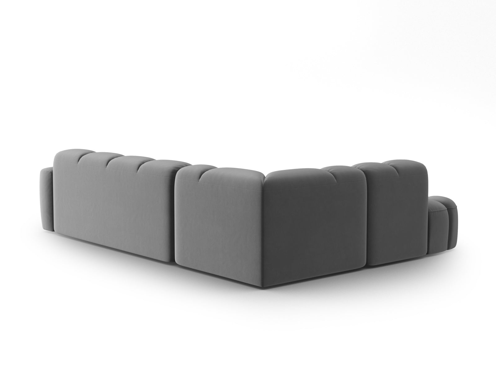 Lisa Velour links Ecksofa 5 Sitzer in Light Grey präsentiert im Onlineshop von KAQTU Design AG. Ecksofa links ist von Micadoni
