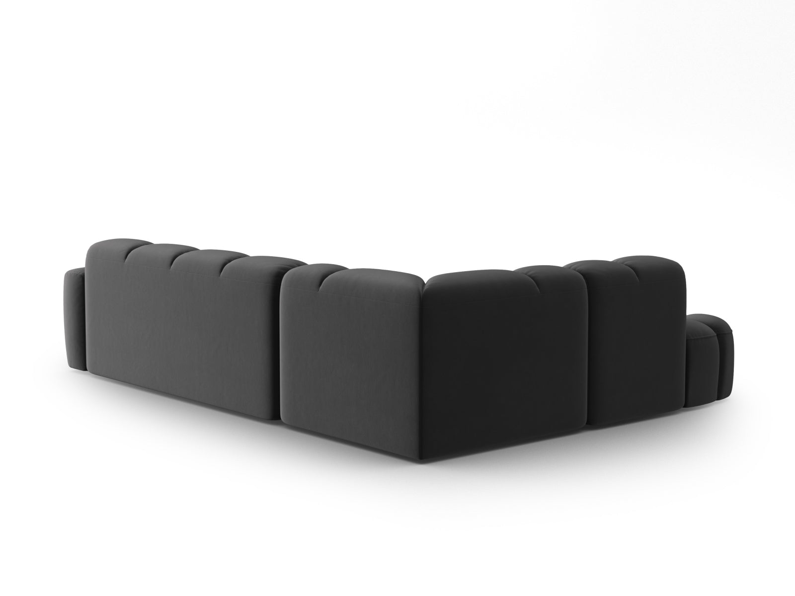 Lisa Velour links Ecksofa 5 Sitzer in Dark Grey präsentiert im Onlineshop von KAQTU Design AG. Ecksofa links ist von Micadoni