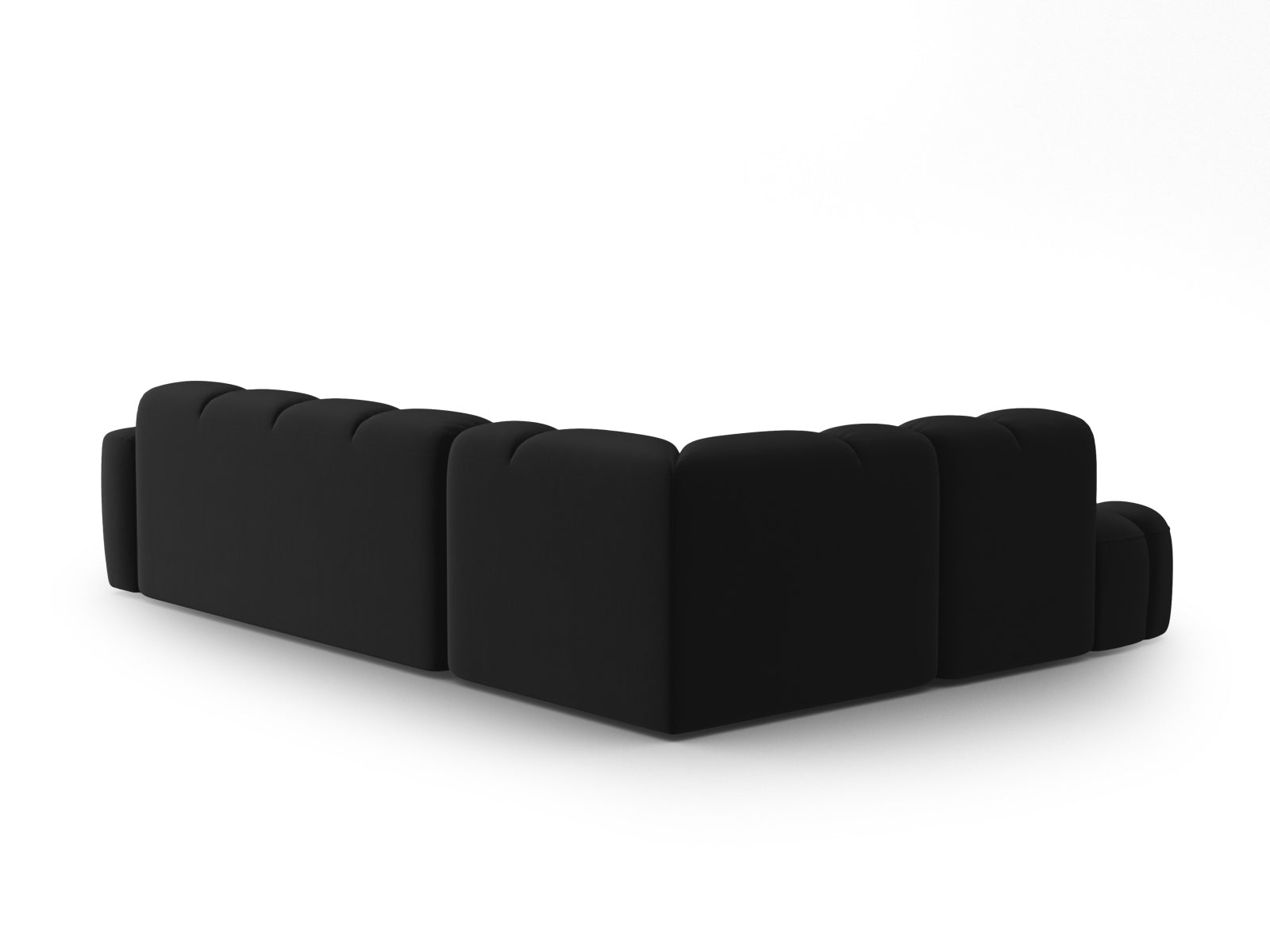 Lisa Velour links Ecksofa 5 Sitzer in Black präsentiert im Onlineshop von KAQTU Design AG. Ecksofa links ist von Micadoni