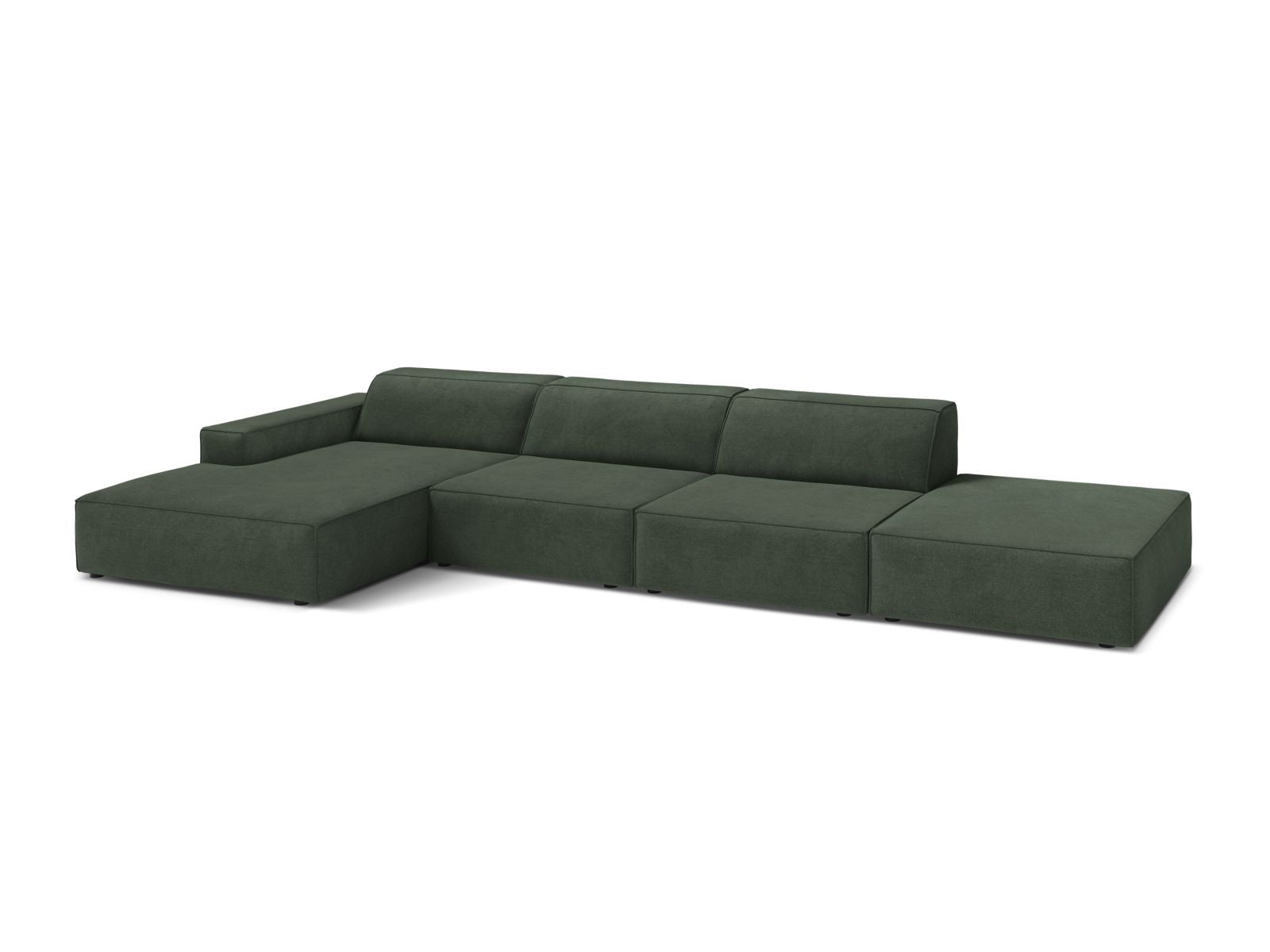 Modulares 5-Sitzer Ecksofa Jodie in elegantem Moss Green-Liberty, ideal für stilvolle Wohnräume, erhältlich bei KAQTU Design AG.