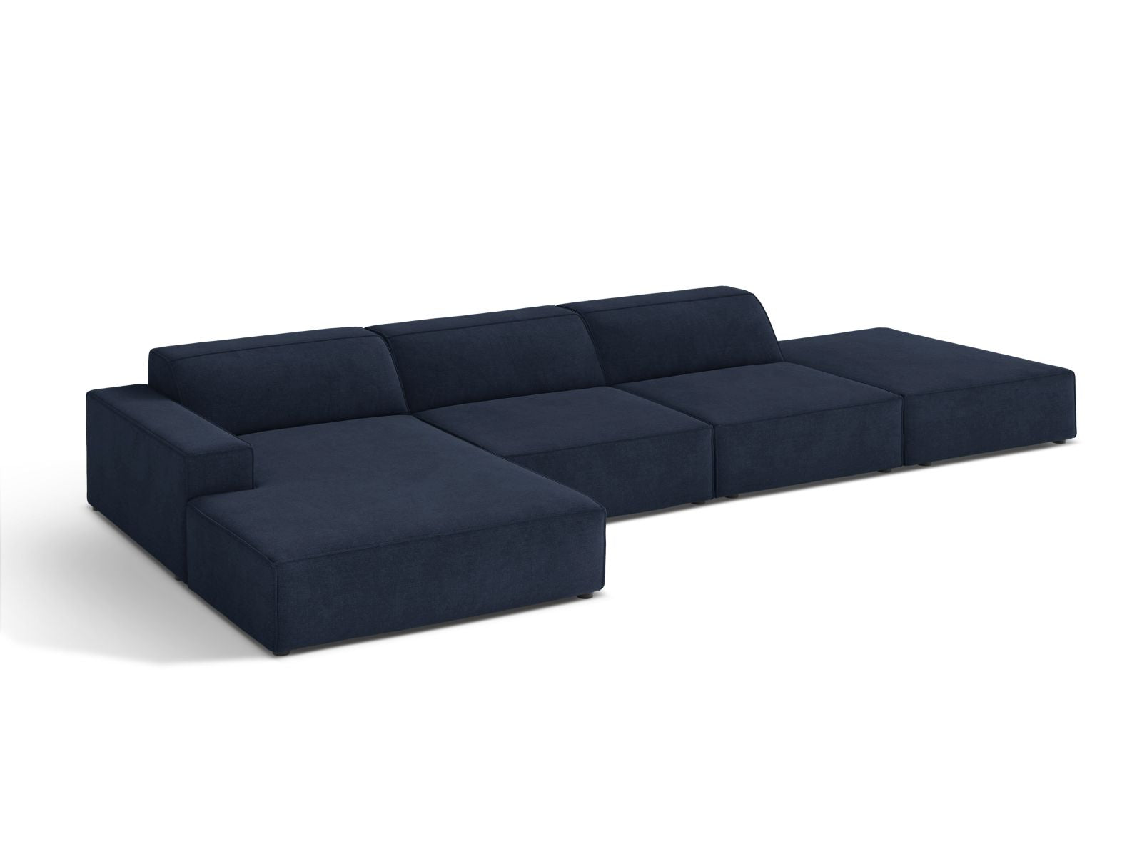 Modulares 5-Sitzer Ecksofa Jodie in stilvollem Design, linksseitig, ideal für entspannte Abende im Wohnzimmer, erhältlich bei Micadoni.