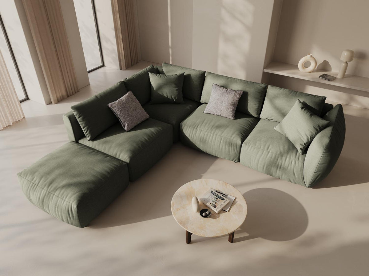 Chris Modulares Ecksofa links 4 Sitzer in Muted Blue-LINS präsentiert im Onlineshop von KAQTU Design AG. Ecksofa links ist von Micadoni