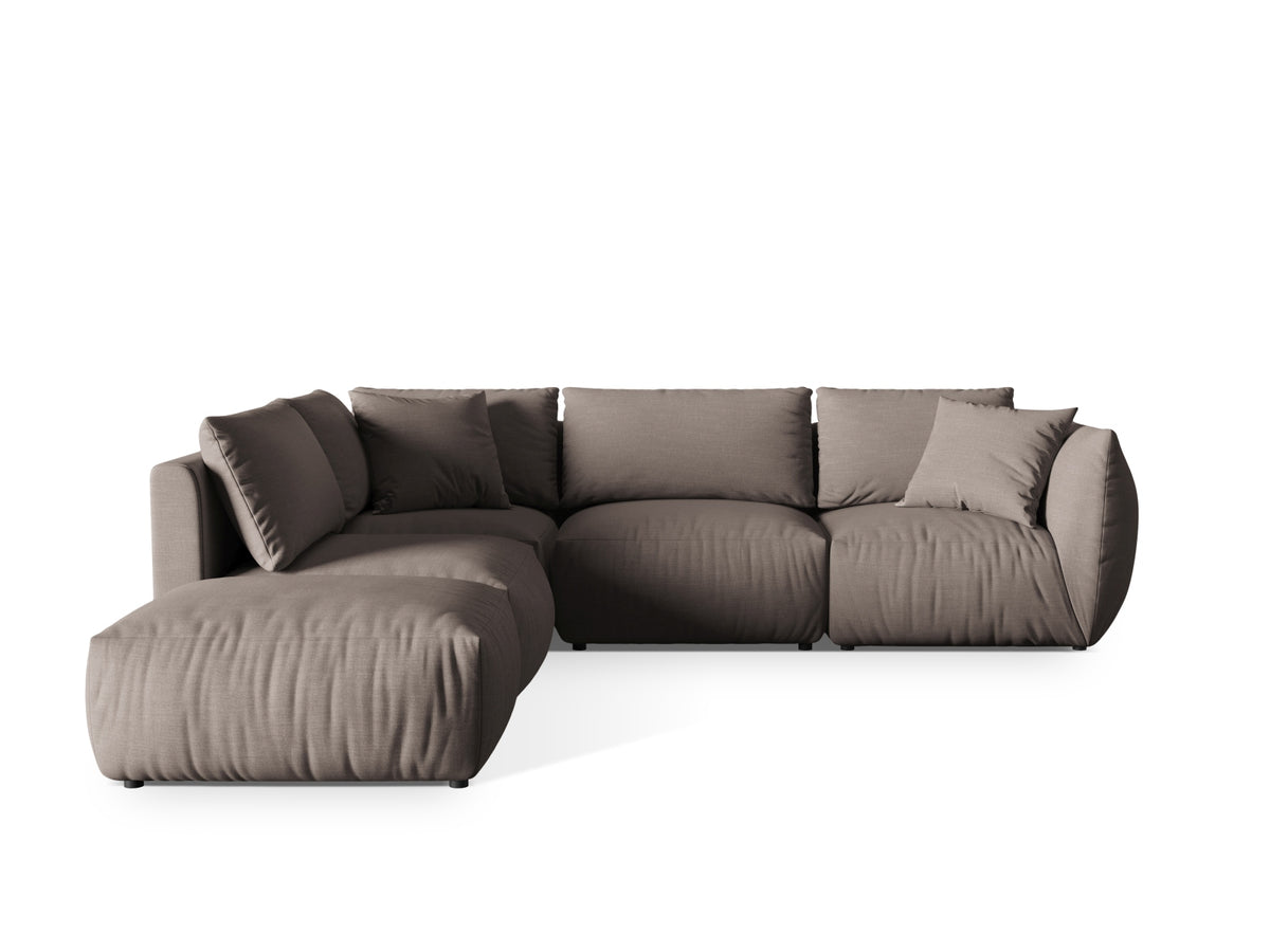 Chris Modulares Ecksofa links 4 Sitzer in Warm grey-LINS präsentiert im Onlineshop von KAQTU Design AG. Ecksofa links ist von Micadoni
