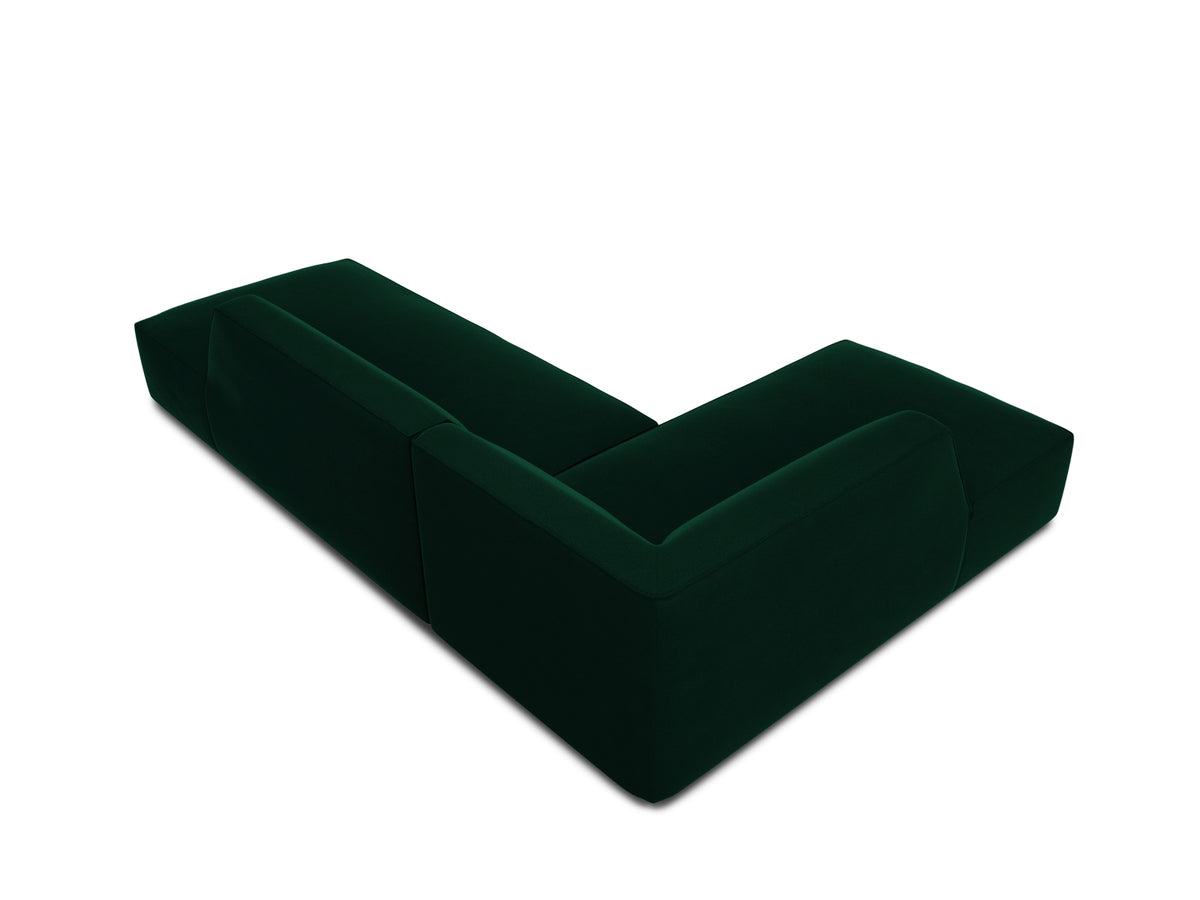 Ruby Velour modulares Ecksofa Open end links 4 Sitzer in Bottle Green-Salvador präsentiert im Onlineshop von KAQTU Design AG. Ecksofa links ist von Micadoni