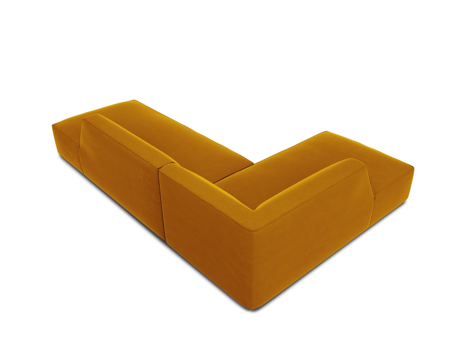 Ruby Velour modulares Ecksofa links 4 Sitzer in Yellow präsentiert im Onlineshop von KAQTU Design AG. Ecksofa links ist von Micadoni