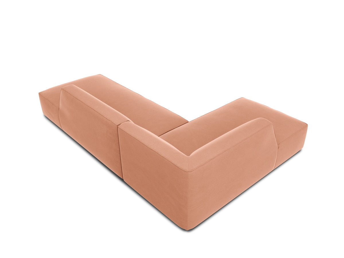 Ruby Velour modulares Ecksofa Open end links 4 Sitzer in Pink-Salvador präsentiert im Onlineshop von KAQTU Design AG. Ecksofa links ist von Micadoni