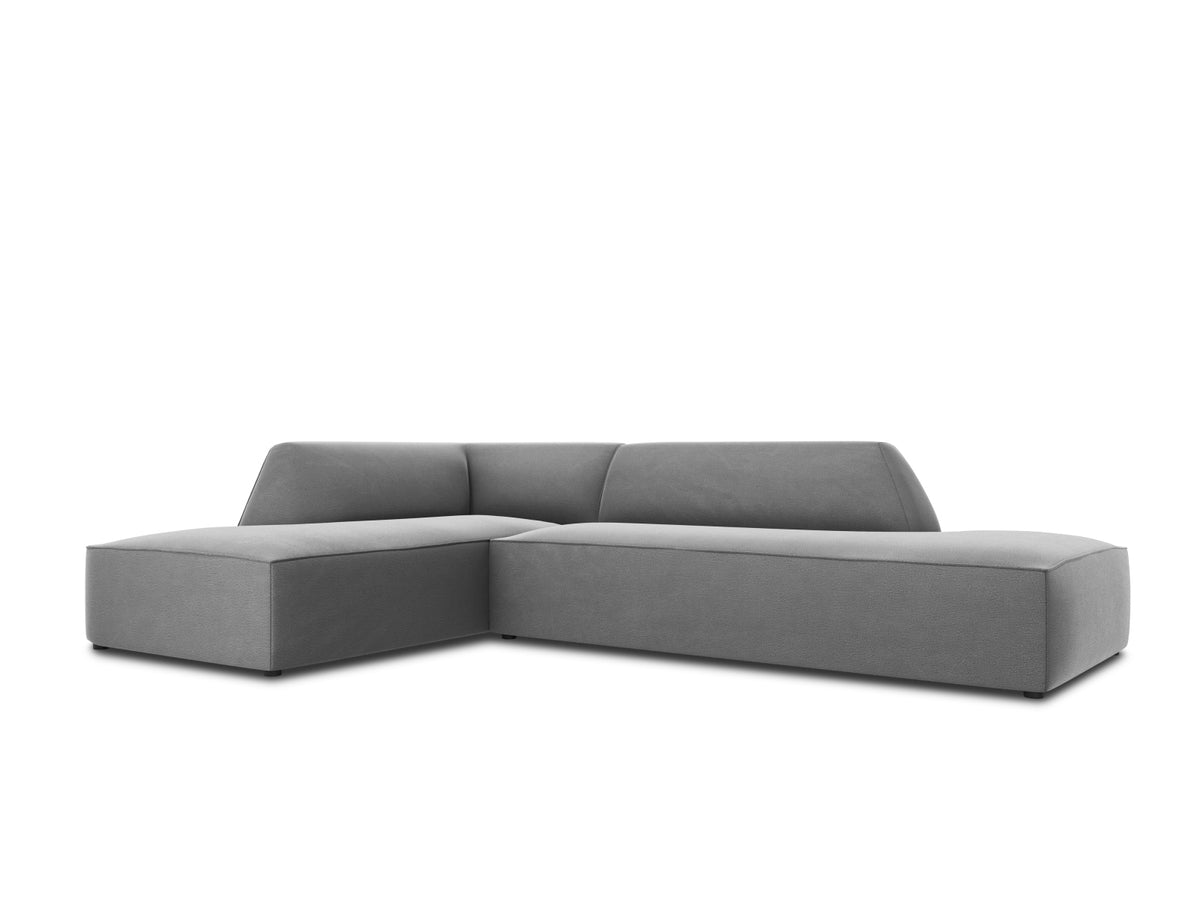 Ruby Velour modulares Ecksofa Open end links 4 Sitzer in Grey-Salvador präsentiert im Onlineshop von KAQTU Design AG. Ecksofa links ist von Micadoni