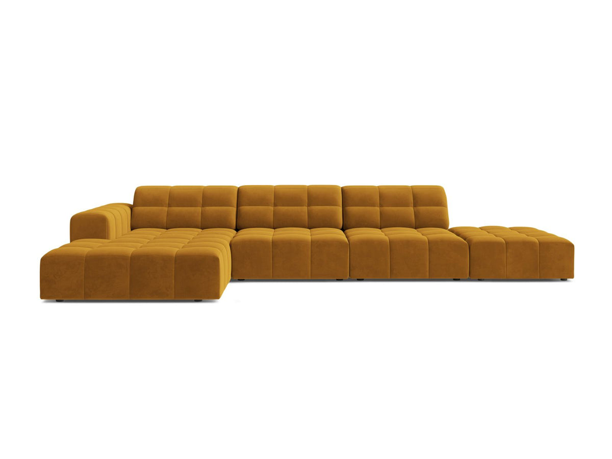 5-Sitzer Ecksofa links Jennifer in Yellow-Bluvel präsentiert im Onlineshop von KAQTU Design AG. Ecksofa links ist von Micadoni