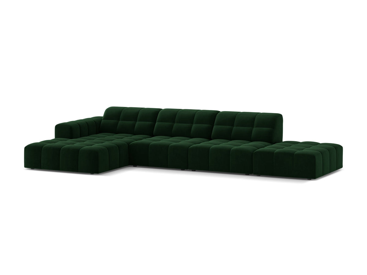 Linkes Ecksofa Jennifer von Micadoni in leichtem Beige mit Bluvel-Stoffbezug, L-Form und schwarzen Kunststoffbeinen aus Polypropylen