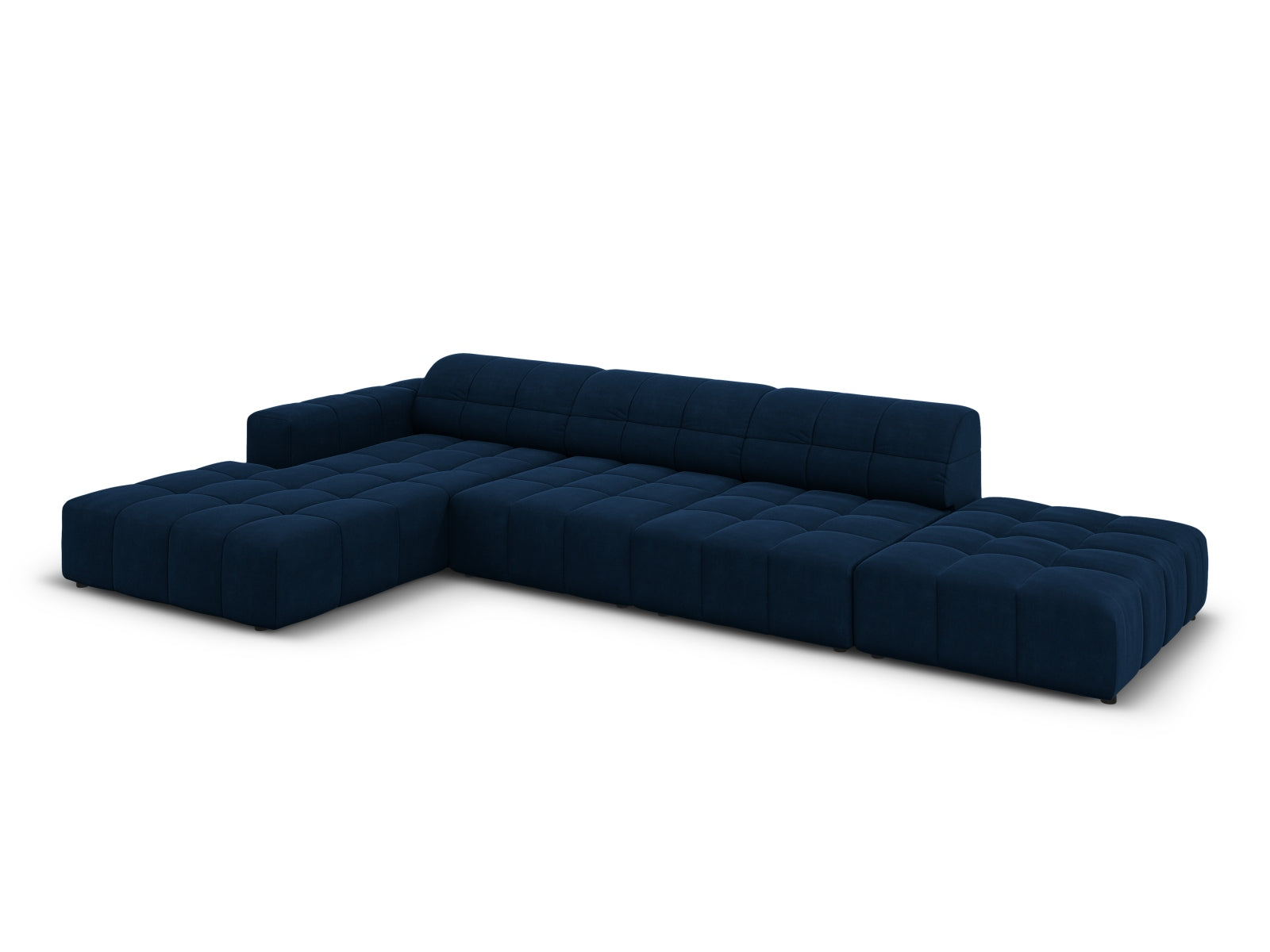 Jennifer Velour links Ecksofa 5 Sitzer in Royal Blue präsentiert im Onlineshop von KAQTU Design AG. Ecksofa links ist von Micadoni
