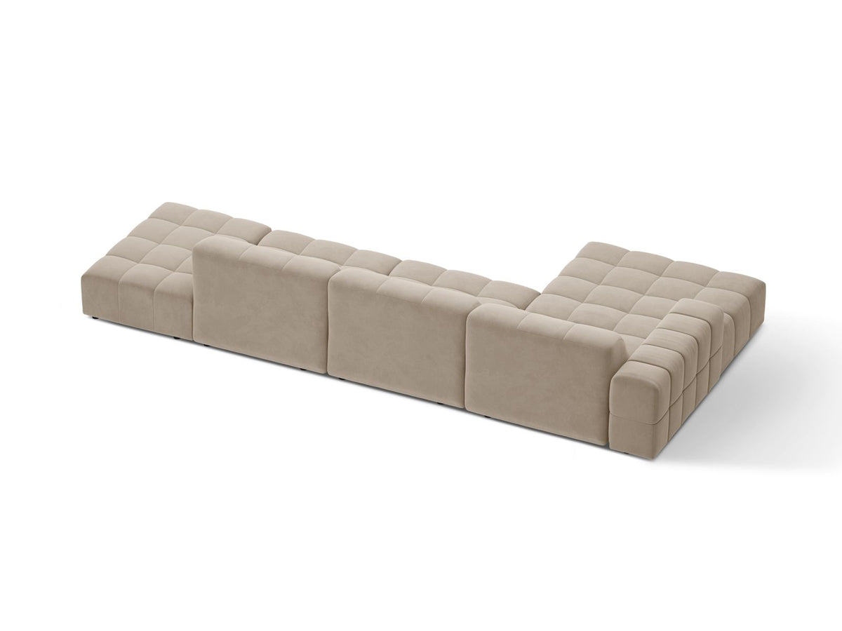 5-Sitzer Ecksofa links Jennifer in Dark Beige-Bluvel präsentiert im Onlineshop von KAQTU Design AG. Ecksofa links ist von Micadoni