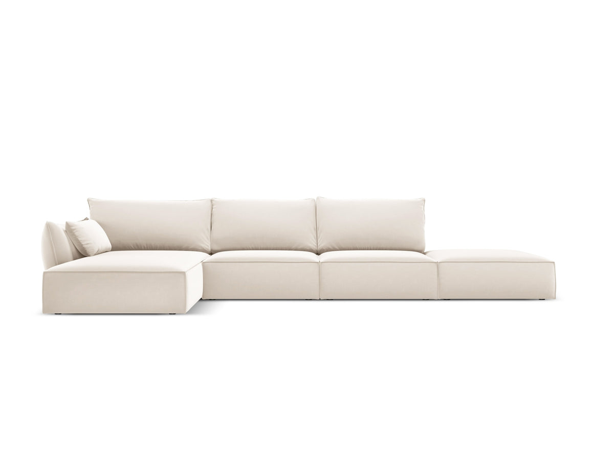 Kaelle Velour Ecksofa links 5 Sitzer in Light Beige-Bluvel präsentiert im Onlineshop von KAQTU Design AG. L-Sofa links ist von Micadoni