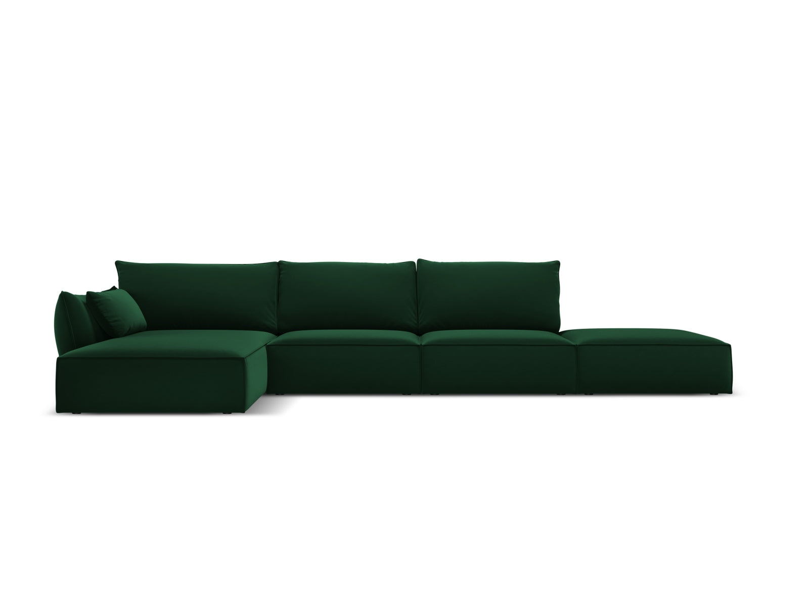 Kaelle Velour Ecksofa links 5 Sitzer in Bottle Green-Bluvel präsentiert im Onlineshop von KAQTU Design AG. L-Sofa links ist von Micadoni