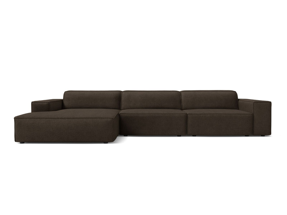 Jodie Boucle modulares Ecksofa links 4 Sitzer in Brown-Baloo präsentiert im Onlineshop von KAQTU Design AG. Ecksofa links ist von Micadoni