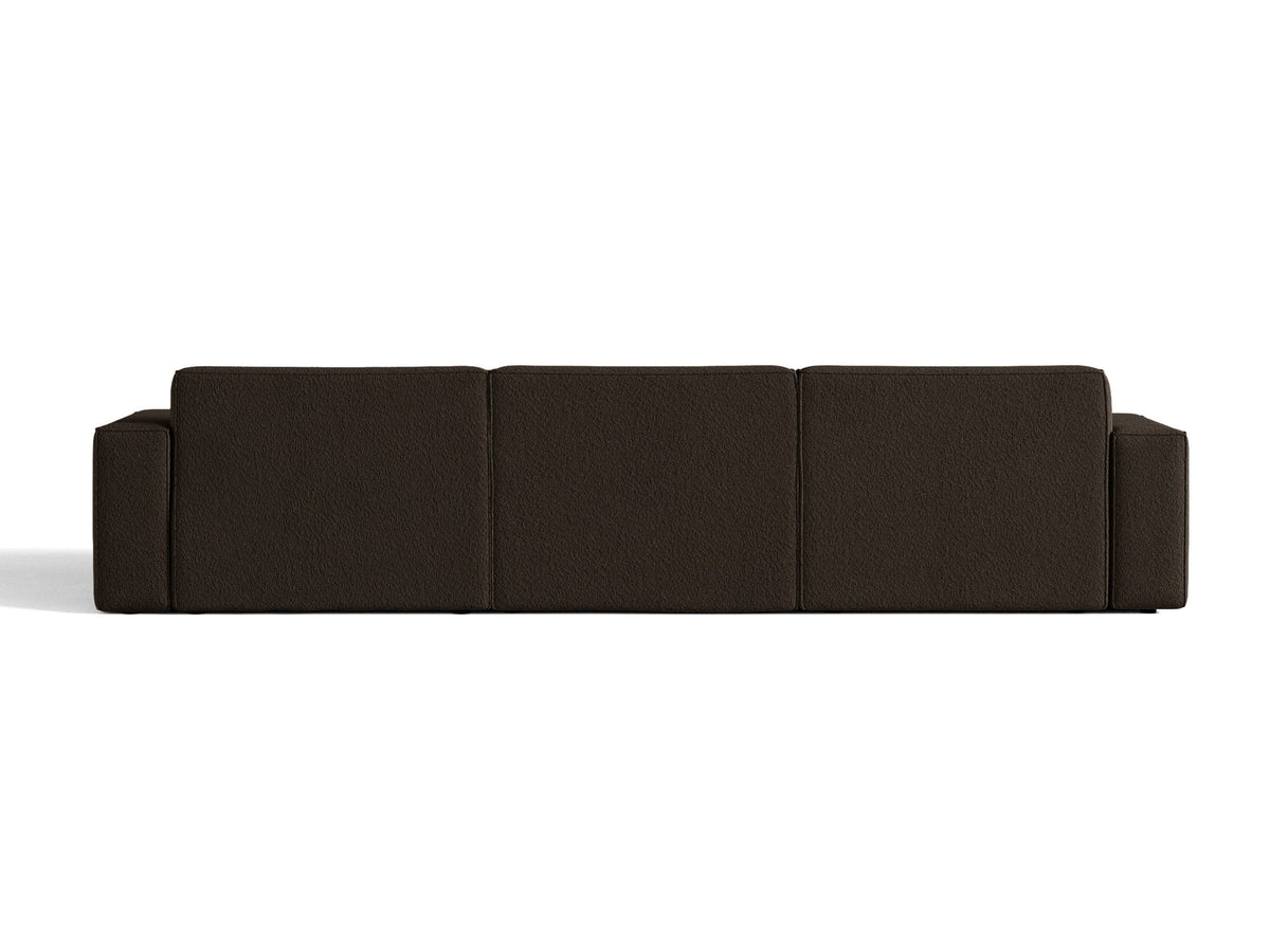 Modulares Ecksofa links Jodie von Micadoni mit Meridienne auf schwarzen Kunststoffbeinen