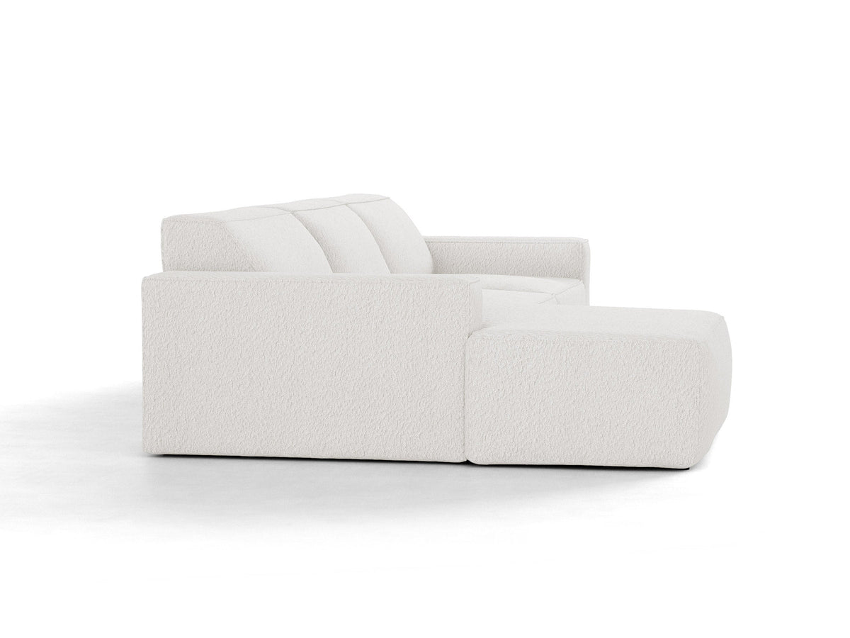 Modulares Ecksofa links Jodie von Micadoni mit Meridienne auf schwarzen Kunststoffbeinen