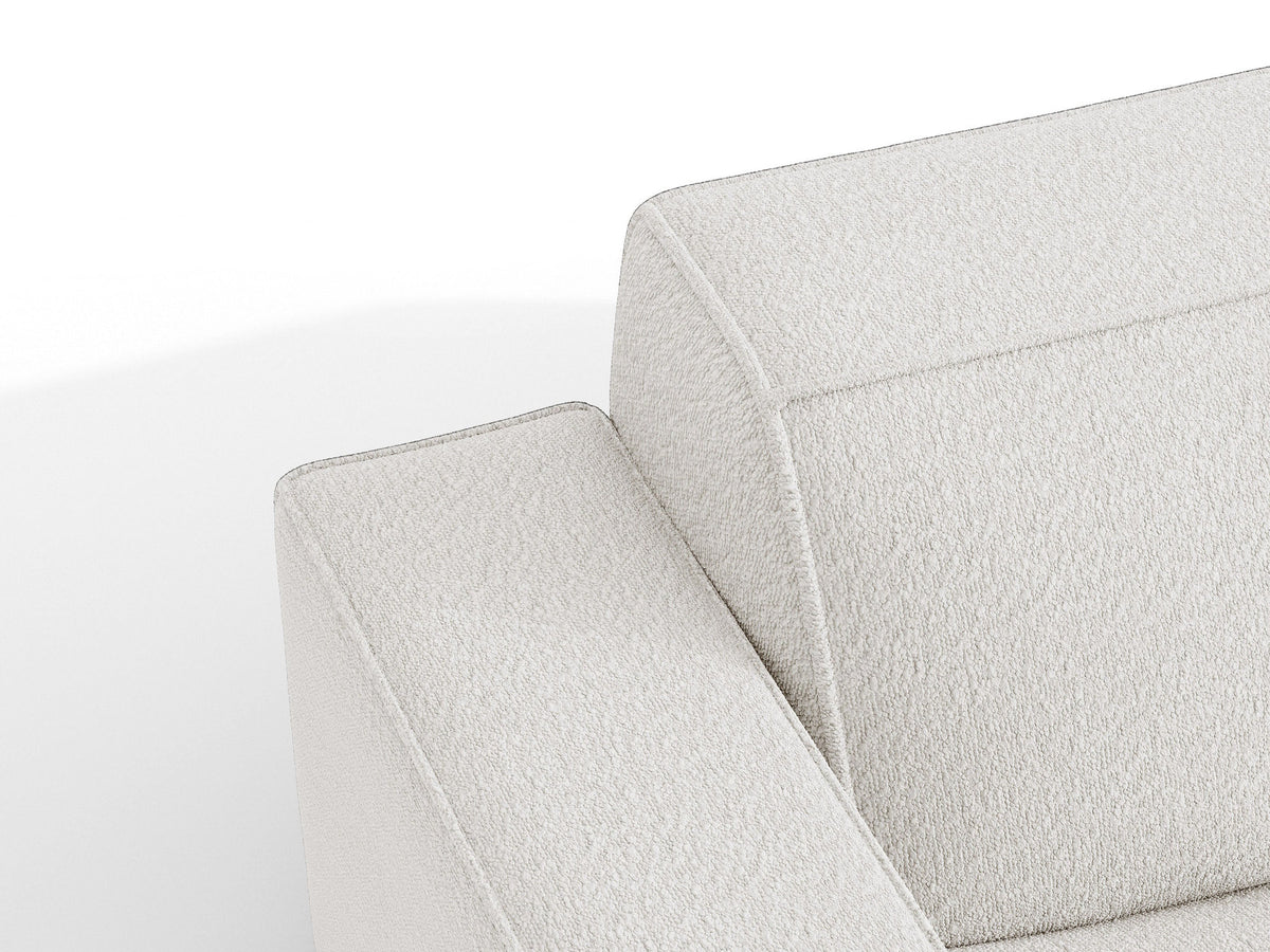 Modulares Ecksofa links Jodie von Micadoni mit Meridienne auf schwarzen Kunststoffbeinen