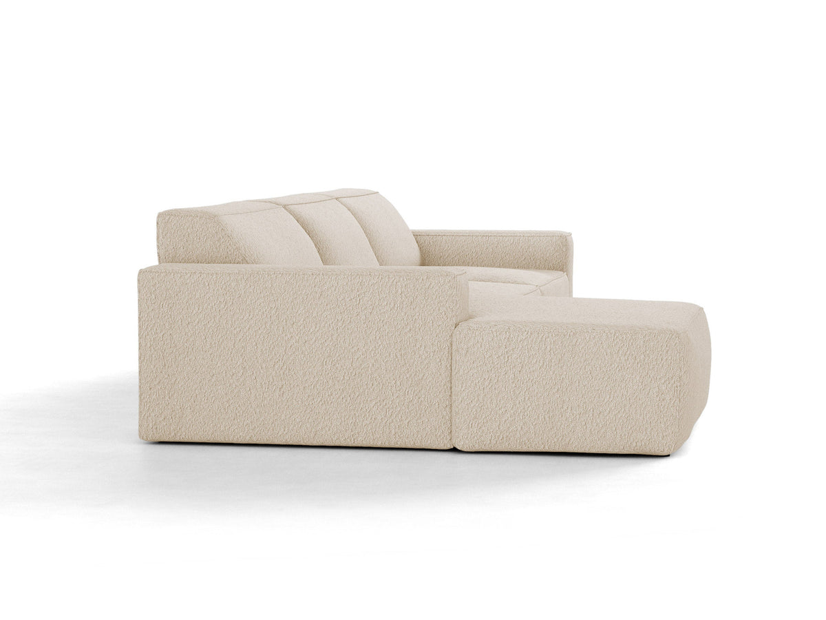 Modulares Ecksofa links Jodie von Micadoni mit Meridienne auf schwarzen Kunststoffbeinen