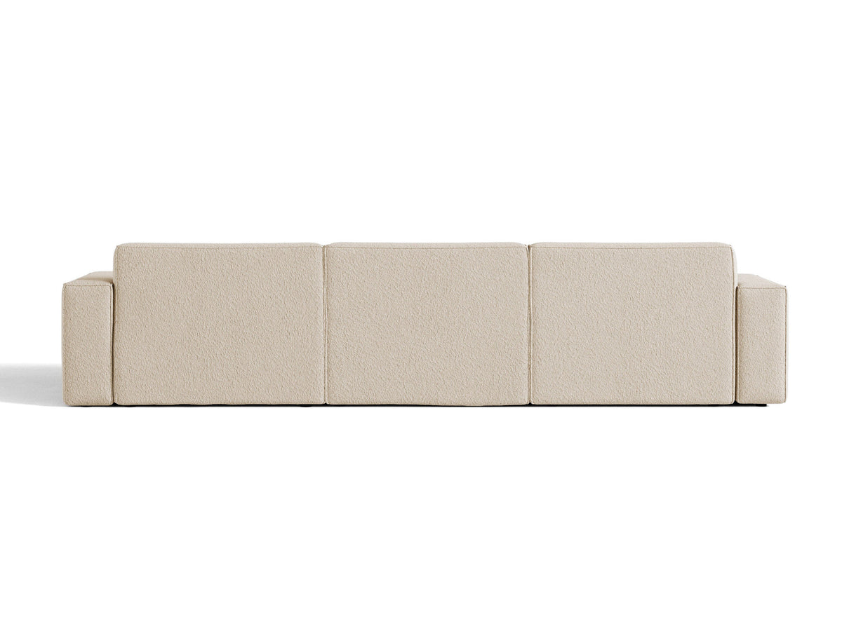 Modulares Ecksofa links Jodie von Micadoni mit Meridienne auf schwarzen Kunststoffbeinen