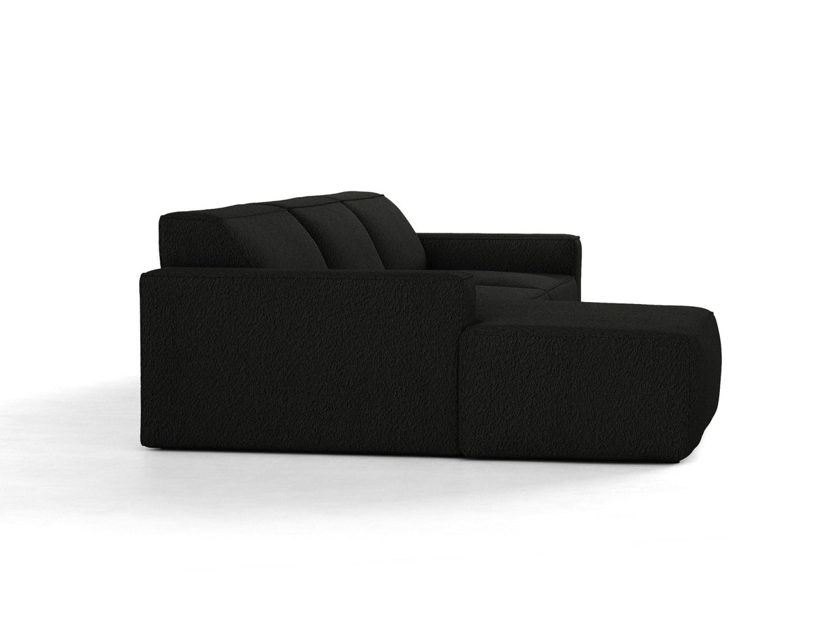 Modulares Ecksofa links Jodie von Micadoni mit Meridienne auf schwarzen Kunststoffbeinen