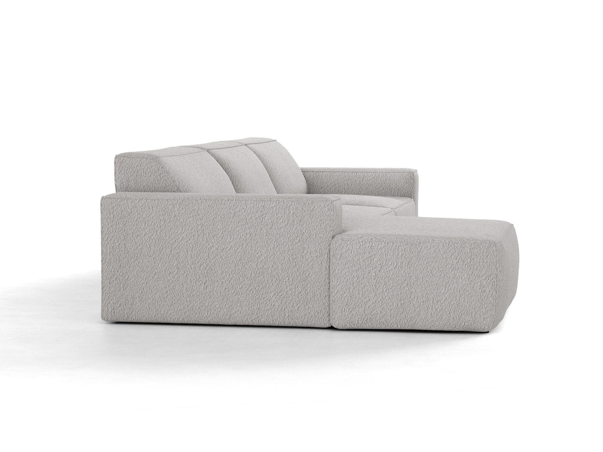 Modulares Ecksofa links Jodie von Micadoni mit Meridienne auf schwarzen Kunststoffbeinen
