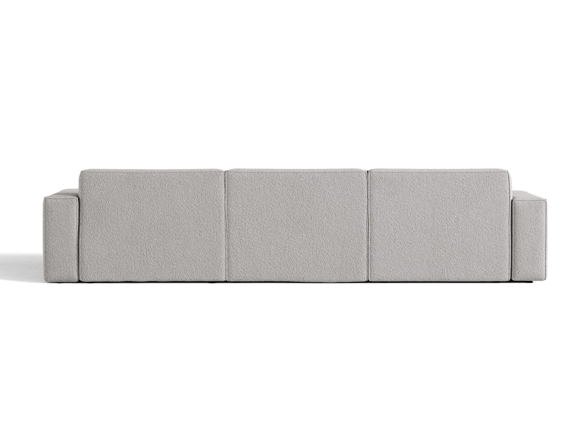 Modulares Ecksofa links Jodie von Micadoni mit Meridienne auf schwarzen Kunststoffbeinen
