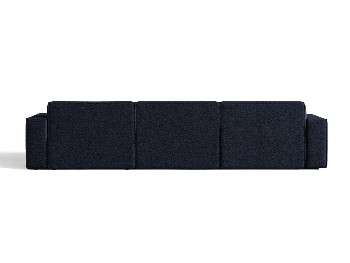 Modulares Ecksofa links Jodie von Micadoni mit Meridienne auf schwarzen Kunststoffbeinen