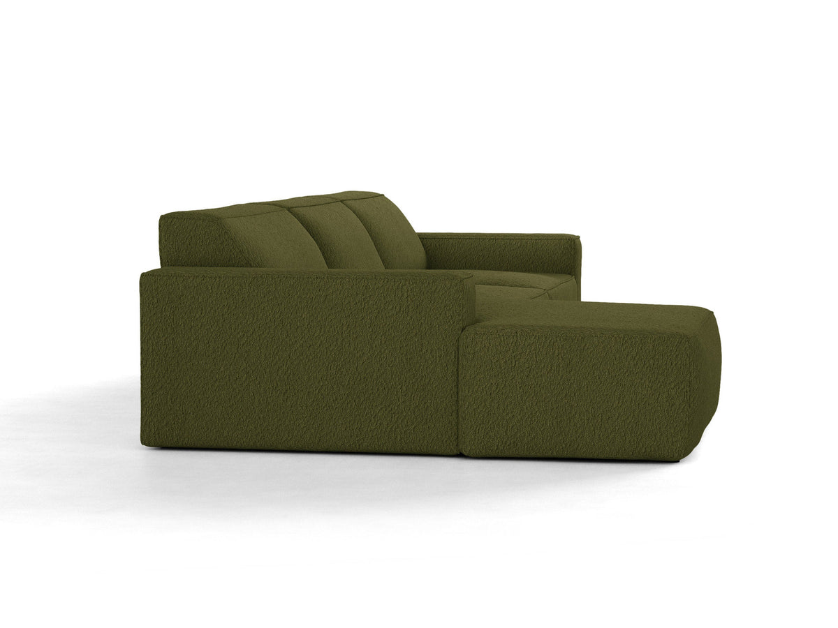 Modulares Ecksofa links Jodie von Micadoni mit Meridienne auf schwarzen Kunststoffbeinen