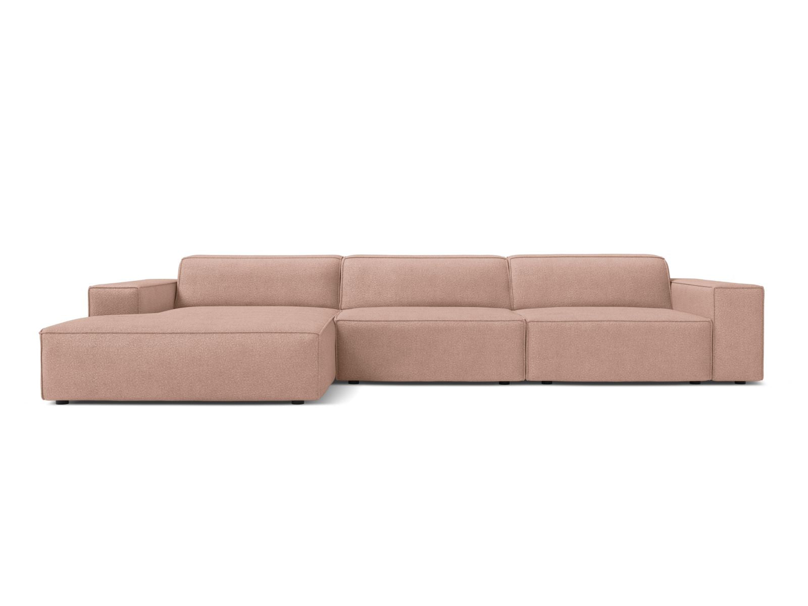 Jodie Boucle modulares Ecksofa links 4 Sitzer in Powder Pink-Baloo präsentiert im Onlineshop von KAQTU Design AG. Ecksofa links ist von Micadoni