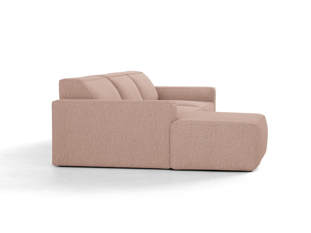Modulares Ecksofa links Jodie von Micadoni mit Meridienne auf schwarzen Kunststoffbeinen