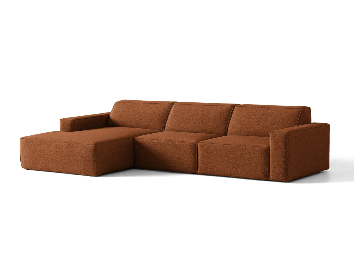 Modulares Ecksofa links Jodie von Micadoni mit Meridienne auf schwarzen Kunststoffbeinen