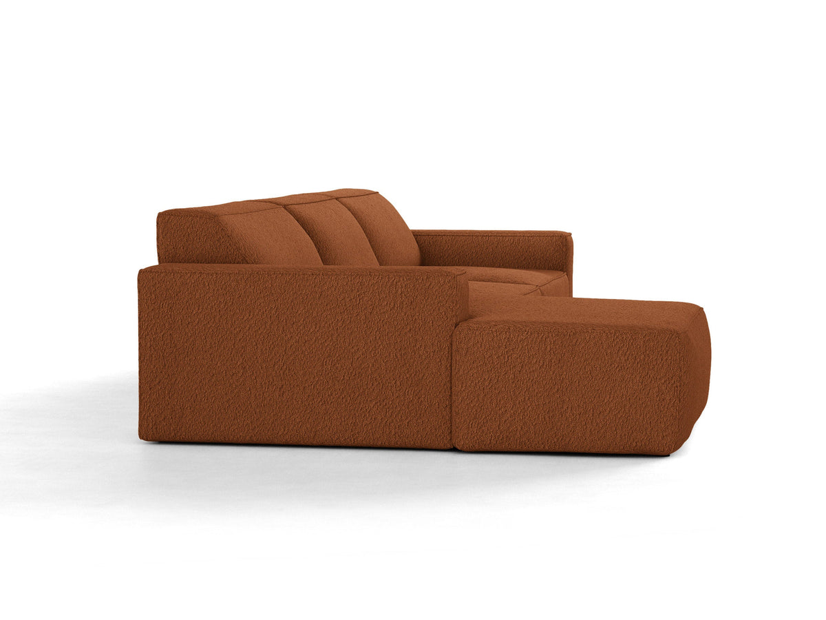 Modulares Ecksofa links Jodie von Micadoni mit Meridienne auf schwarzen Kunststoffbeinen