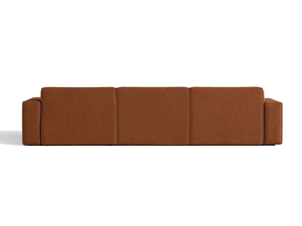 Modulares Ecksofa links Jodie von Micadoni mit Meridienne auf schwarzen Kunststoffbeinen