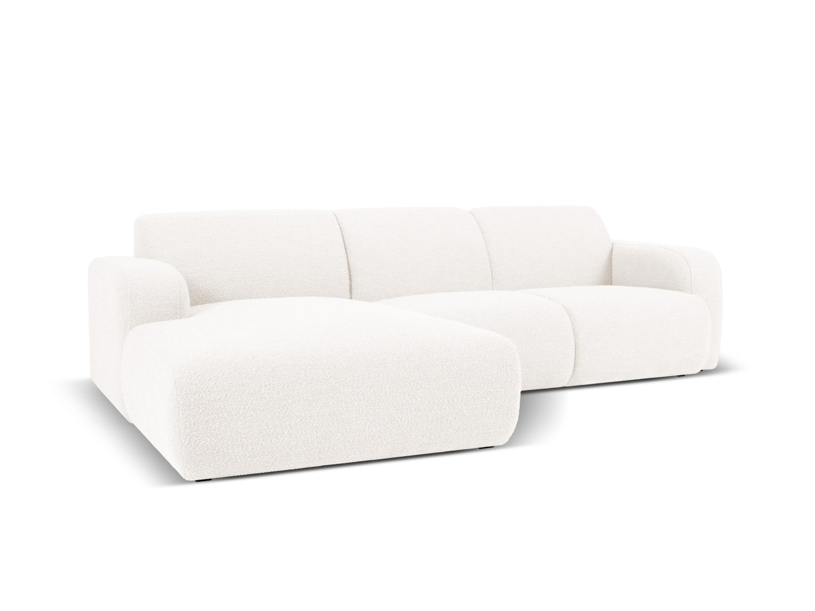 Molino Boucle Ecksofa links 4 Sitzer in White präsentiert im Onlineshop von KAQTU Design AG. Ecksofa links ist von Micadoni