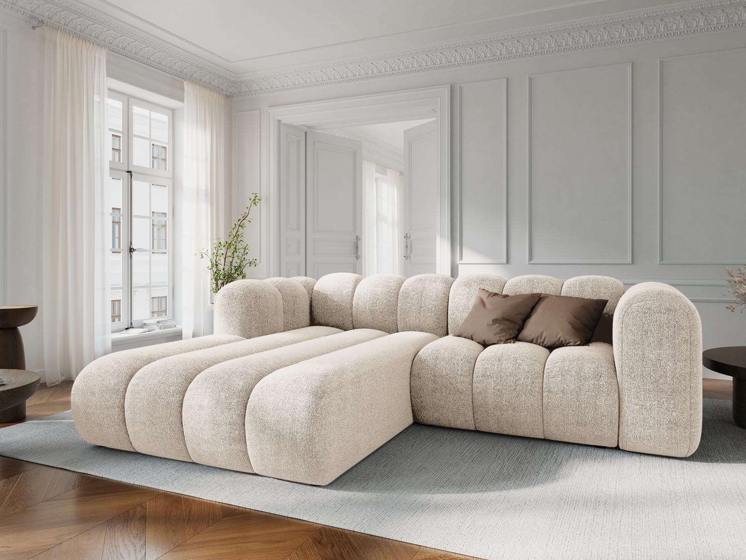 Lupine Modulares Ecksofa links 3 Sitzer in Light Beige präsentiert im Onlineshop von KAQTU Design AG. Ecksofa links ist von Micadoni