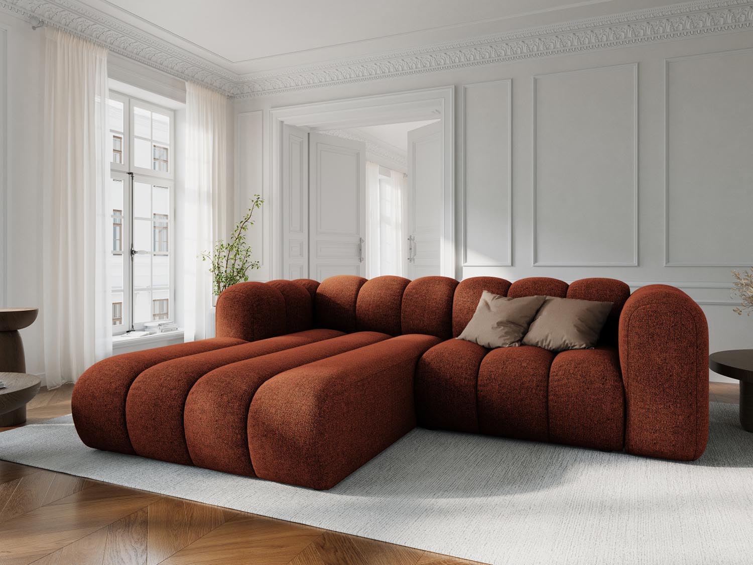 Lupine Modulares Ecksofa links 3 Sitzer in Terracotta präsentiert im Onlineshop von KAQTU Design AG. Ecksofa links ist von Micadoni