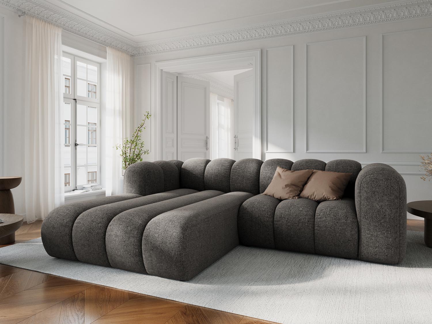 Lupine Modulares Ecksofa links 3 Sitzer in Grey präsentiert im Onlineshop von KAQTU Design AG. Ecksofa links ist von Micadoni