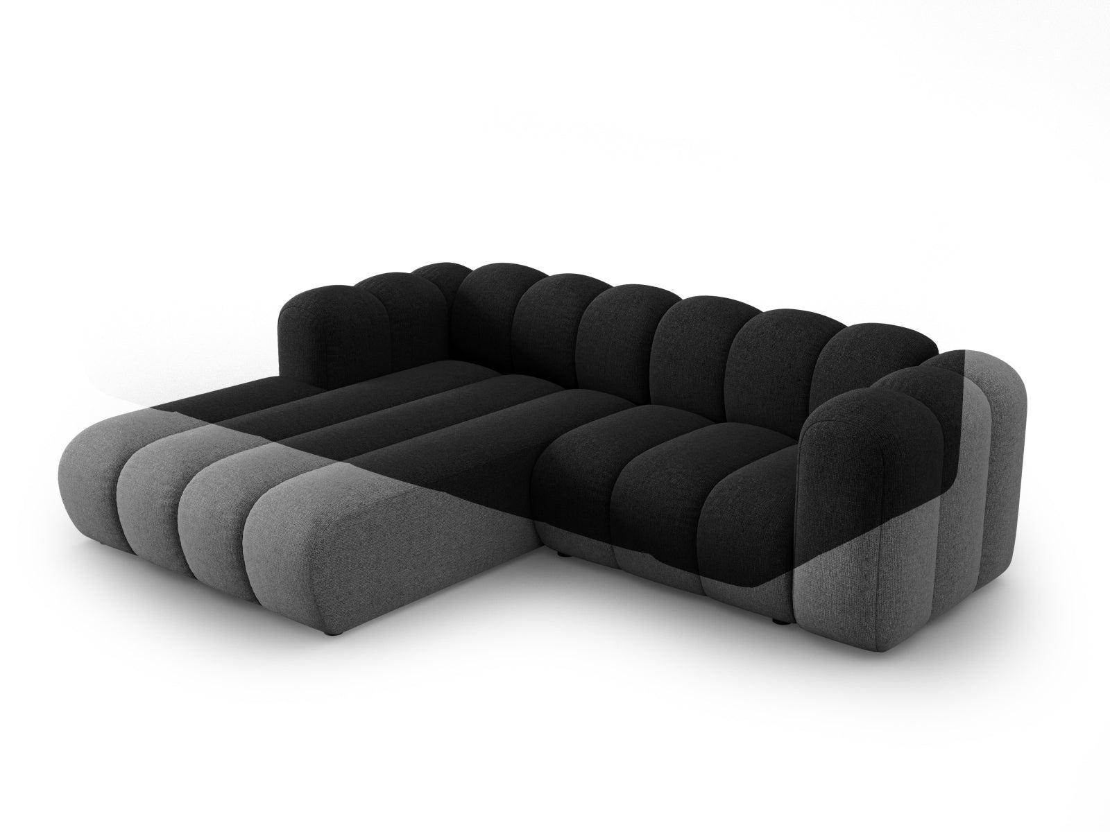 Lupine Modulares Ecksofa links 3 Sitzer in Black präsentiert im Onlineshop von KAQTU Design AG. Ecksofa links ist von Micadoni