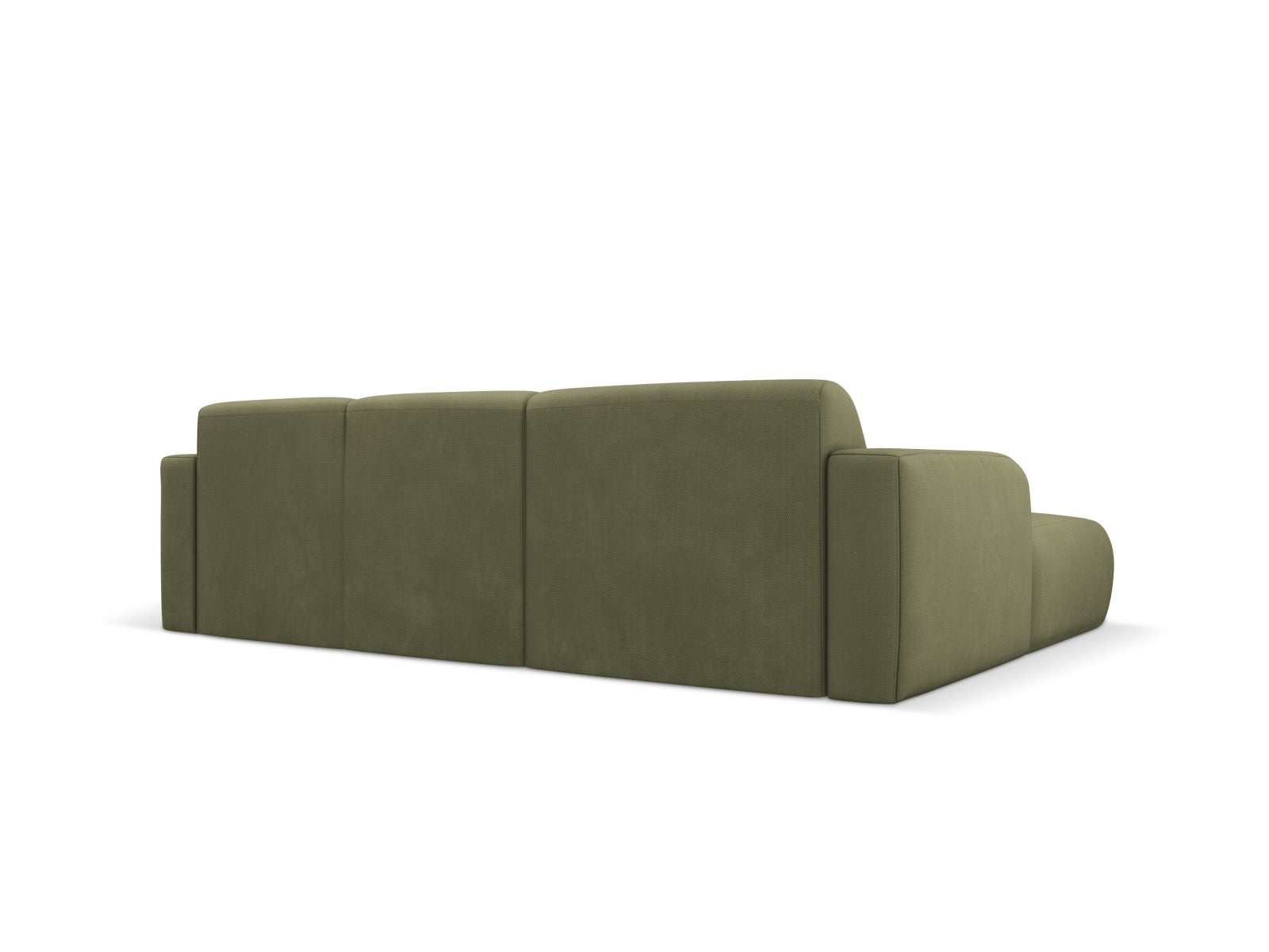 Elegantes Molino Ecksofa links, 4-Sitzer in zartem Light Green, perfekt für stilvolle Wohnzimmer und gemütliche Entspannung.