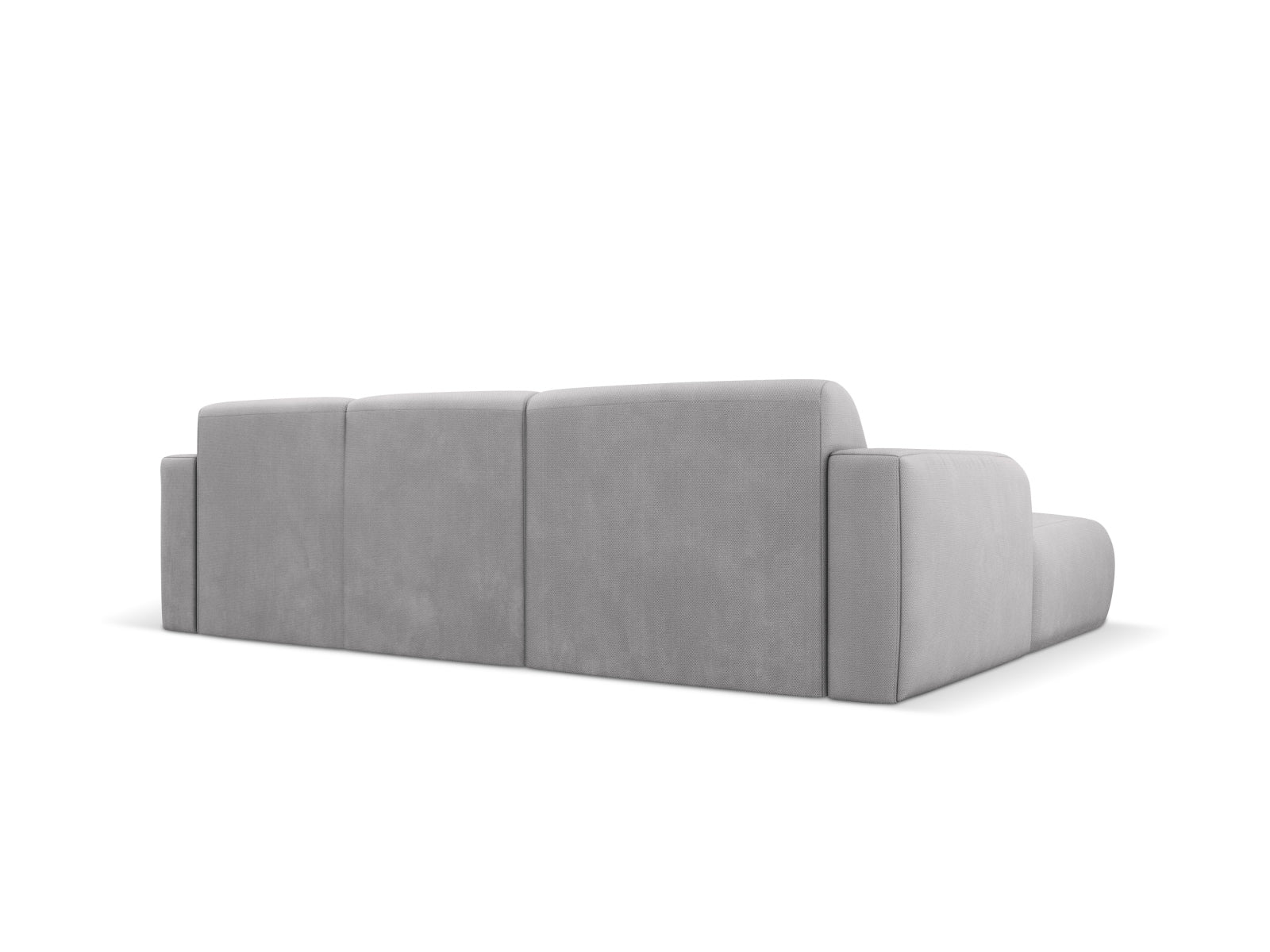 Modernes und komfortables Molino Ecksofa in sanftem Grau, ideal für entspannte Abende im Wohnzimmer. 4-Sitzer von Micadoni.