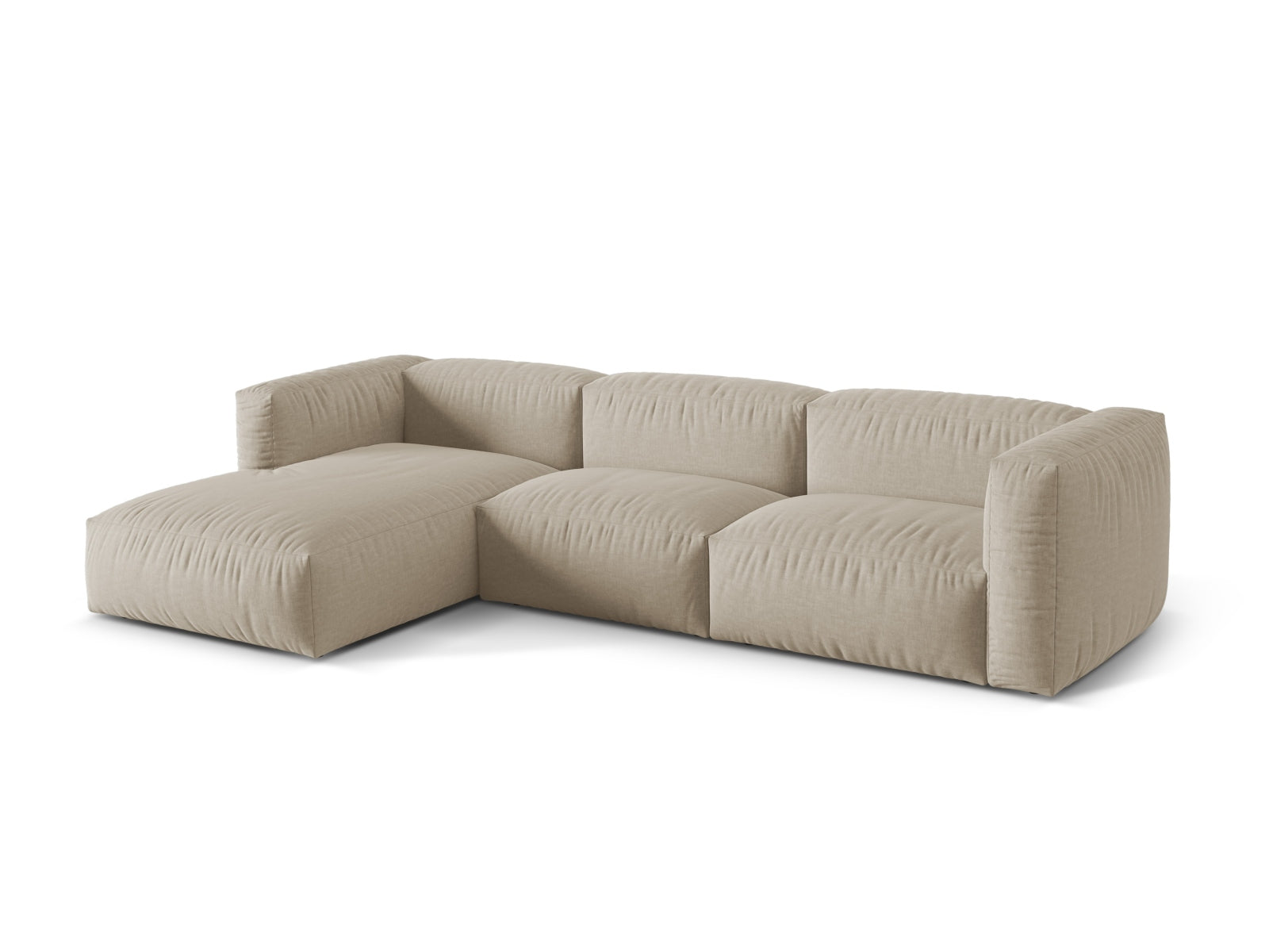 Martina Modulares Ecksofa links 3 Sitzer in Light Beige präsentiert im Onlineshop von KAQTU Design AG. Ecksofa links ist von Micadoni