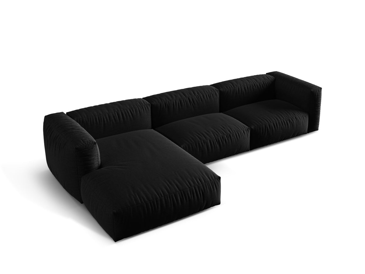 Martina Modulares Ecksofa links 3 Sitzer in Black-Boston präsentiert im Onlineshop von KAQTU Design AG. L-Sofa links ist von Micadoni
