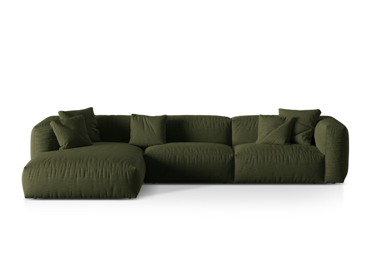 Martina Modulares Ecksofa links 3 Sitzer in Green-Boston präsentiert im Onlineshop von KAQTU Design AG. L-Sofa links ist von Micadoni