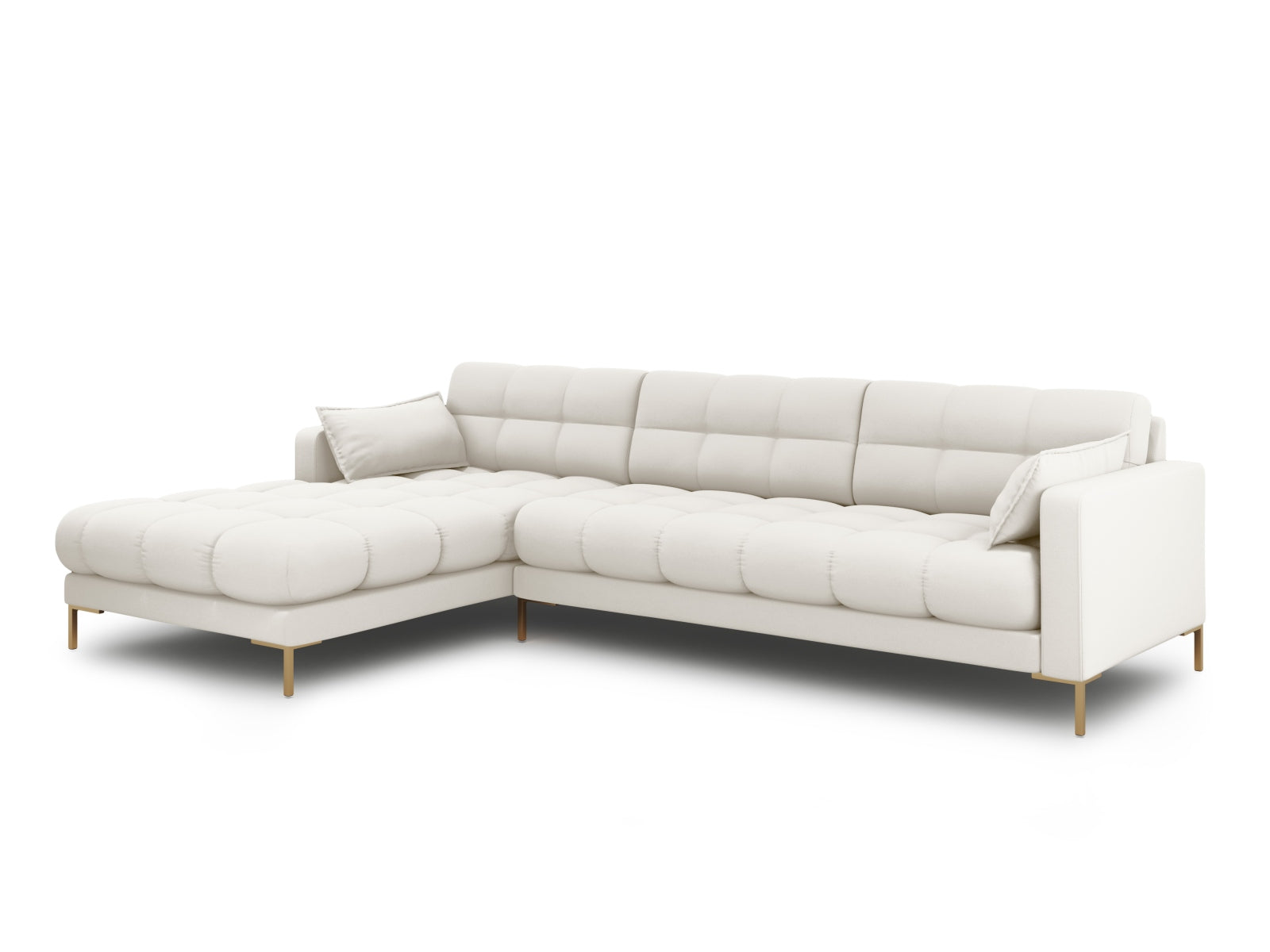 Mamaia Ecksofa links 5 Sitzer in Light Beige/Gold präsentiert im Onlineshop von KAQTU Design AG. Ecksofa links ist von Micadoni